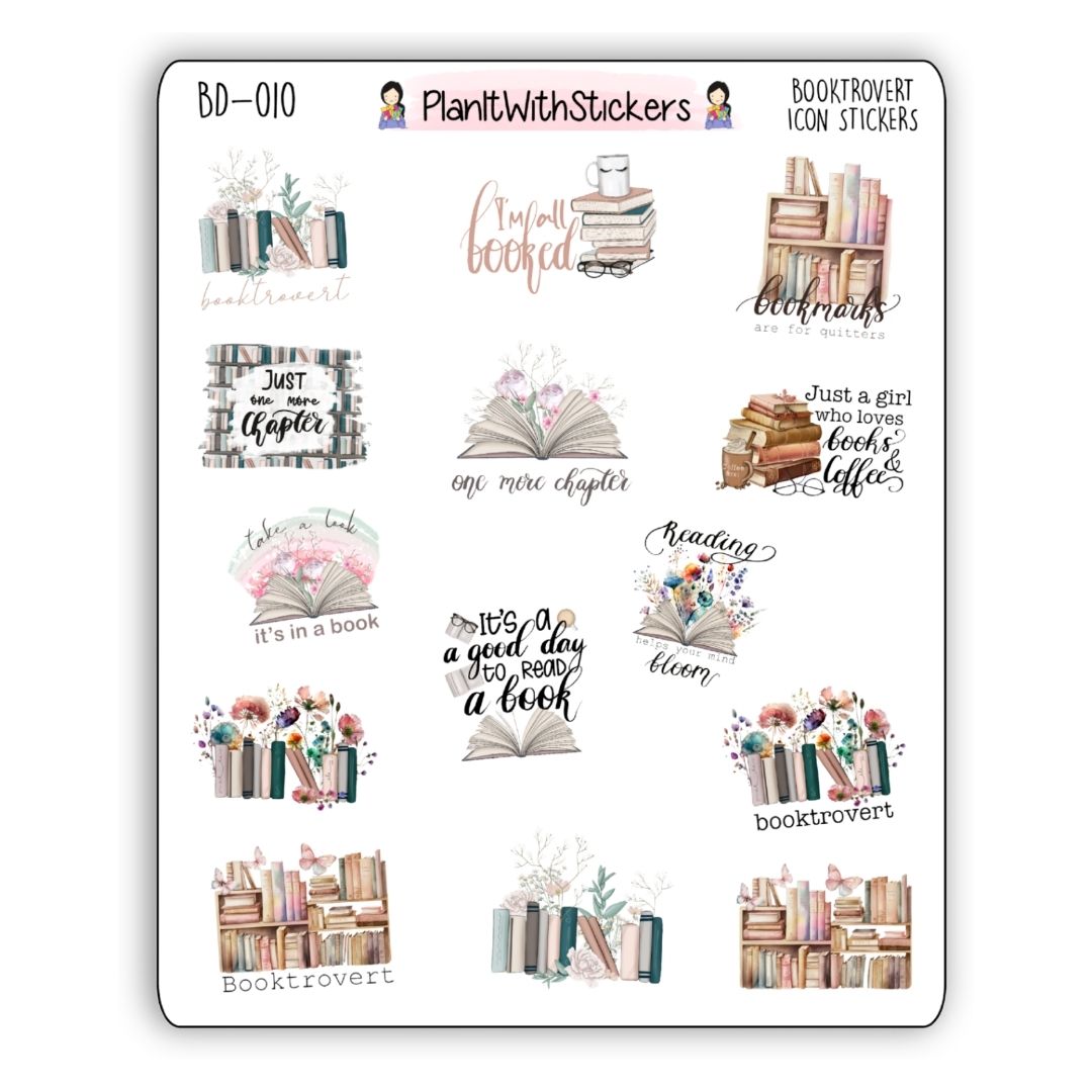 Booktrovert Icon Stickers