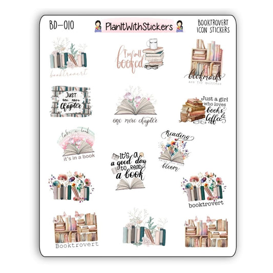Booktrovert Icon Stickers