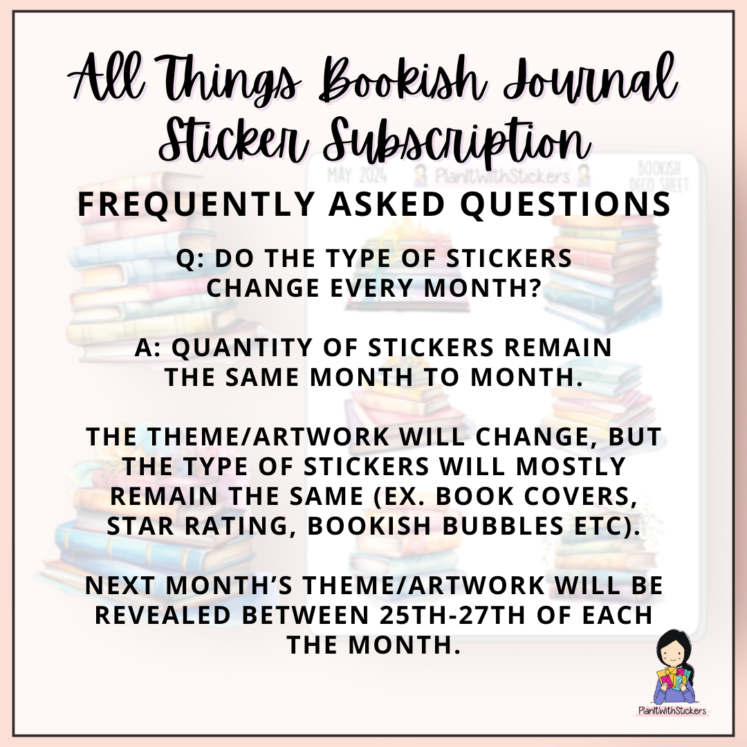 All Things Bookish Journal Sticker Subscription (December Final Month)