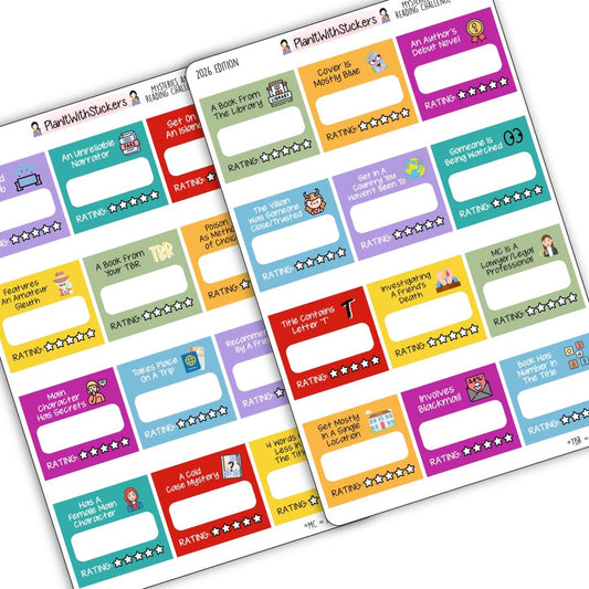 2026 Mysteries and Thrillers Reading Challenge Stickers