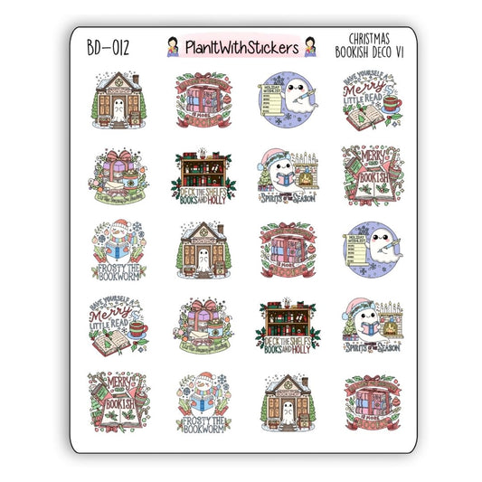 Christmas Bookish Deco Stickers Version 1