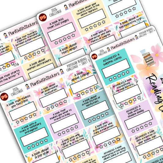 2026 Popsugar Reading Challenge Prompt Sticker Set