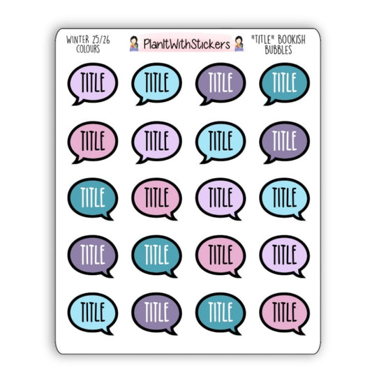 "Title" Bookish Bubbles Reading Sticker- Winter 2025 Bookish Collection