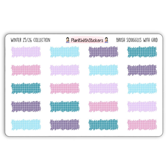 Brush Squiggles with Grid - Winter 2025 Colours