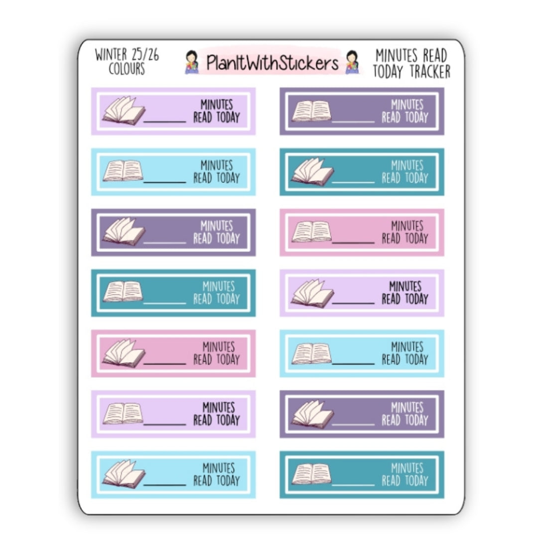 Minutes Read Tracker Sticker - Winter 2025 Bookish Collection