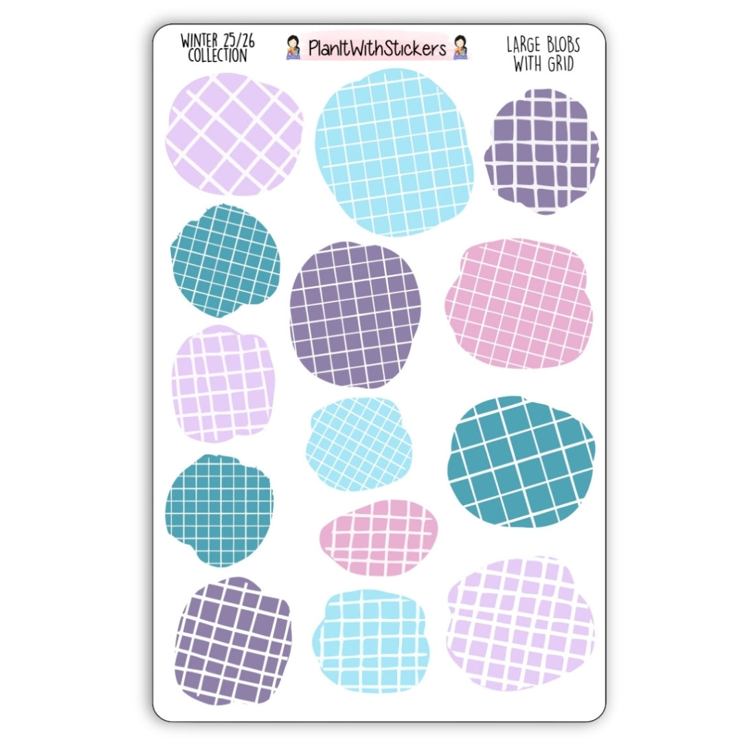 Large Blobs with Grid - Winter 2025 Colours