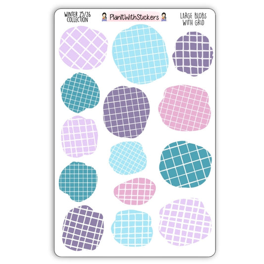 Large Blobs with Grid - Winter 2025 Colours