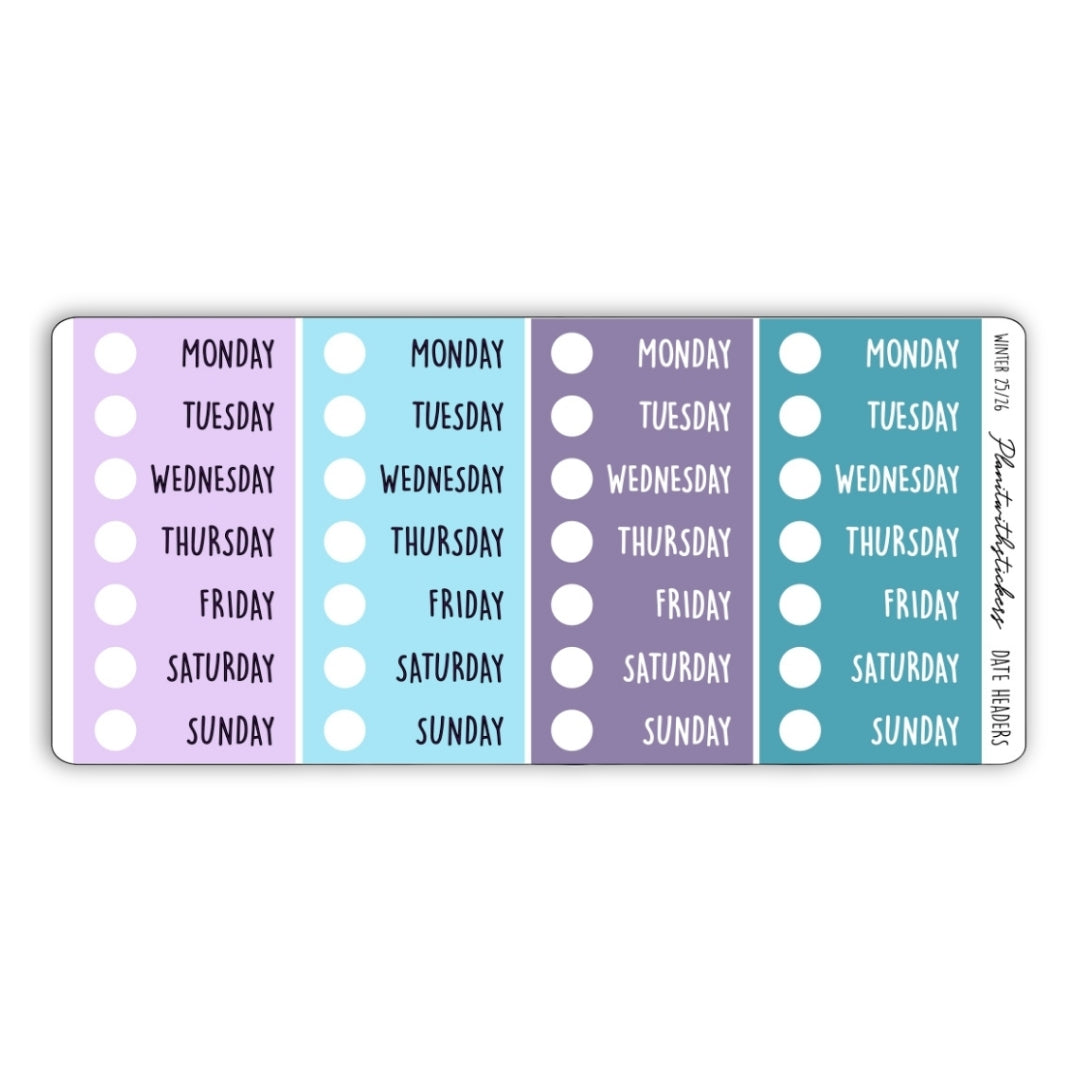Date Headers - Winter 2025 Collection