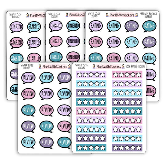 Book Journal Starter Sticker Pack - Winter 2025 Colours (Bundle)