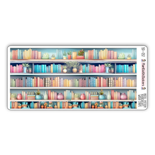 Pastel Pottery Bookshelves Washi Strips - Long Strips