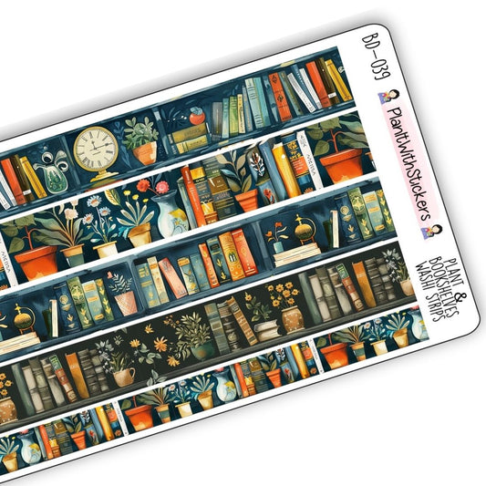 Plants and Bookshelves Washi Strips - Long Strips