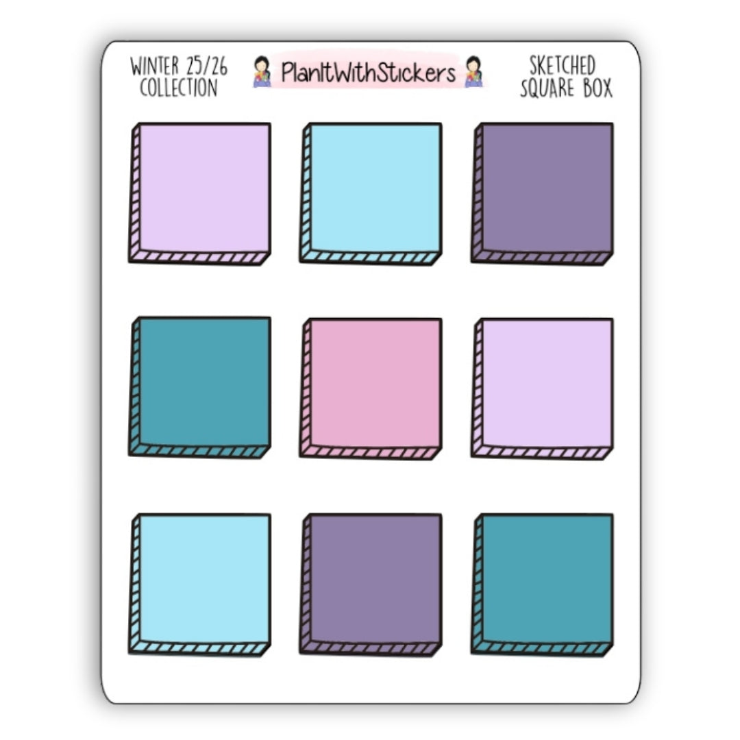 Sketched Square Boxes - Winter 2025 Colours