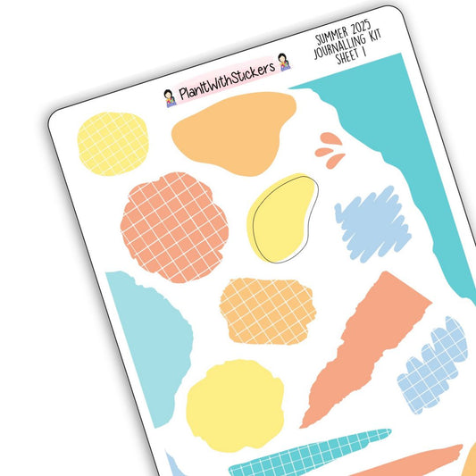 Bullet Journaling Kit - Summer 2025 Colours (2 sheets)