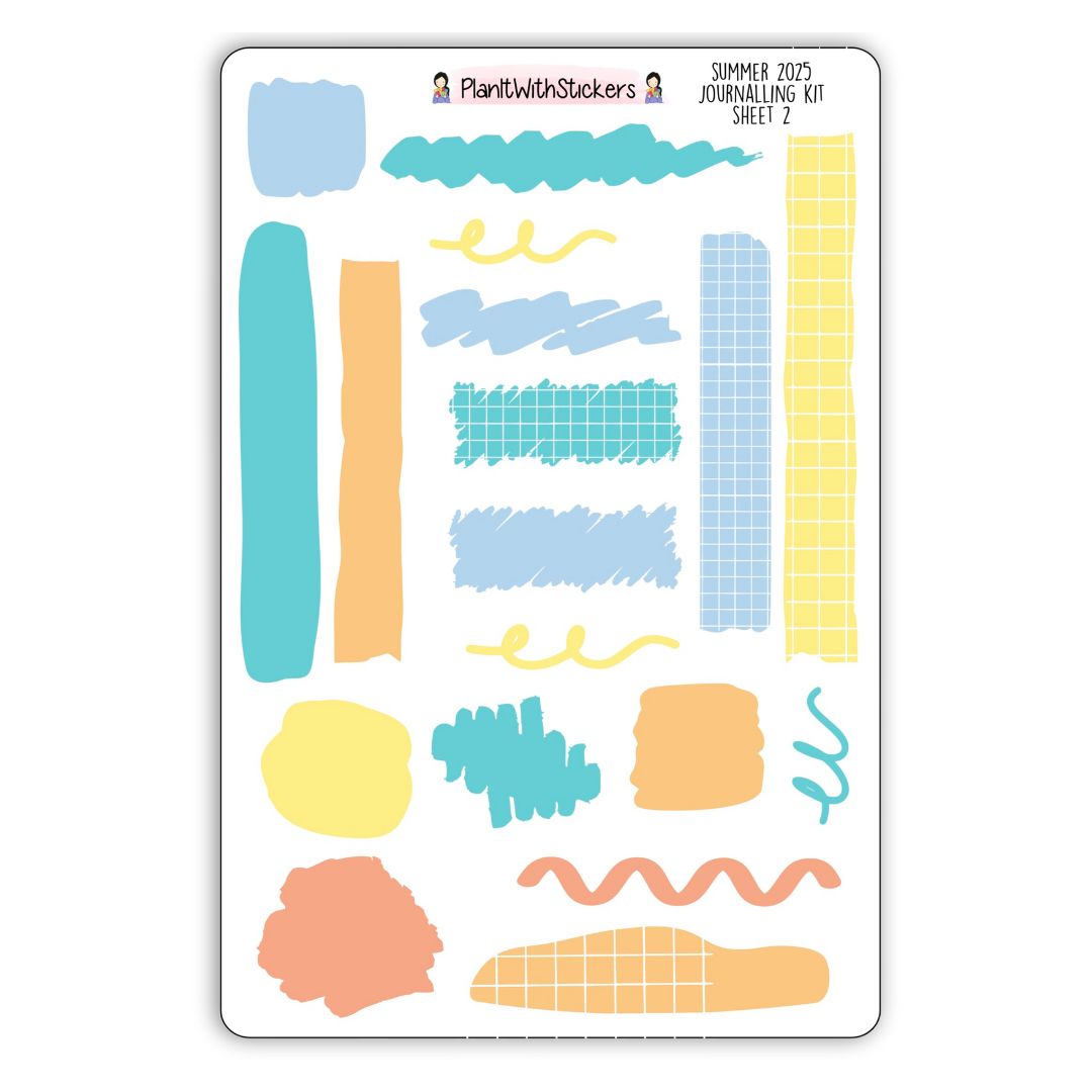 Bullet Journaling Kit - Summer 2025 Colours (2 sheets)