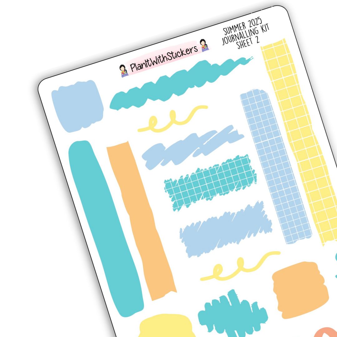 Bullet Journaling Kit - Summer 2025 Colours (2 sheets)