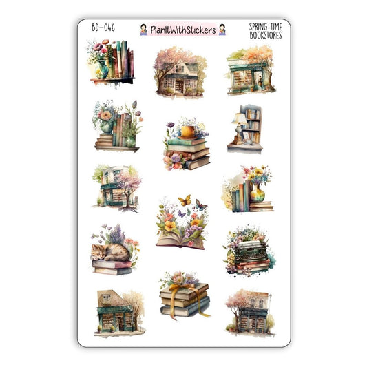 Spring Time Bookstores Deco Stickers