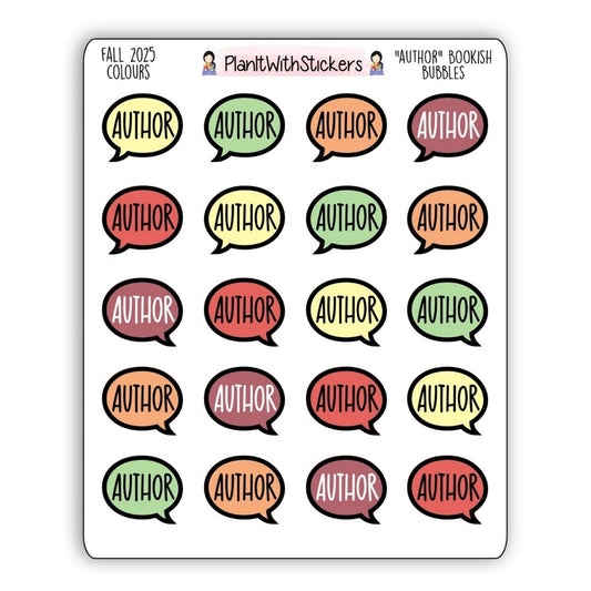 "Author" Bookish Bubbles Reading Sticker- Fall Bookish Collection