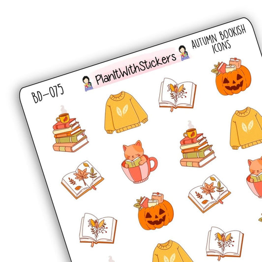 Autumn Halloween Bookish Icon Stickers – Fall 2025 Collection