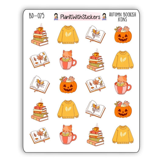 Autumn Halloween Bookish Icon Stickers – Fall 2025 Collection