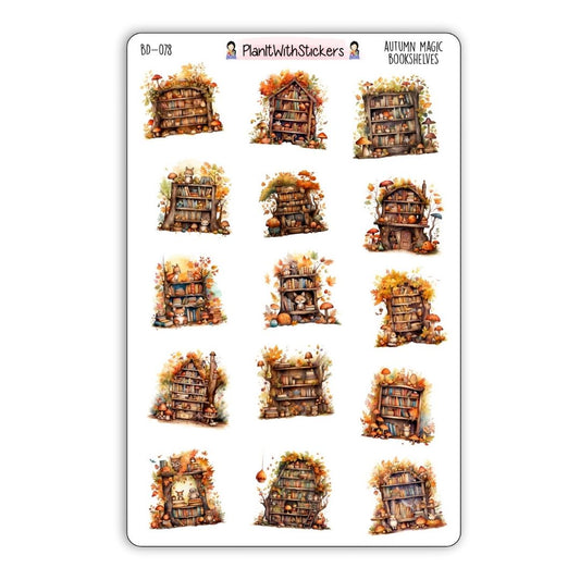 Autumn Magic Bookshelves Decorative Stickers - Fall 2025 Collection