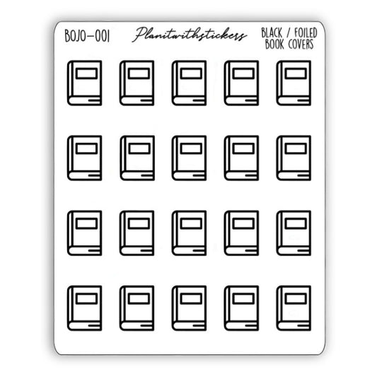 Black Monochrome Book Cover Icons