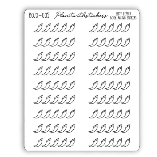 Spicy Peppers Rating Sticker (Monochrome/Foiled)