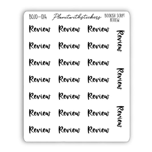 Review - Bookish Script Stickers