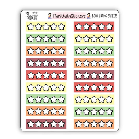 Stars Rating Stickers - Fall Bookish Collection