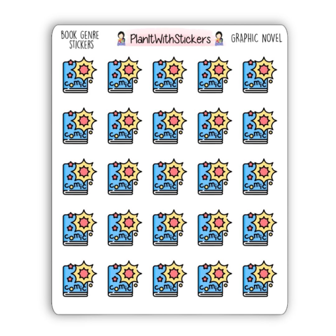 Graphic Novel Book Genre Icon Sticker
