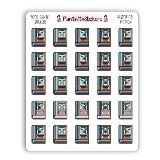 Historical Fiction Book Genre Icon Sticker