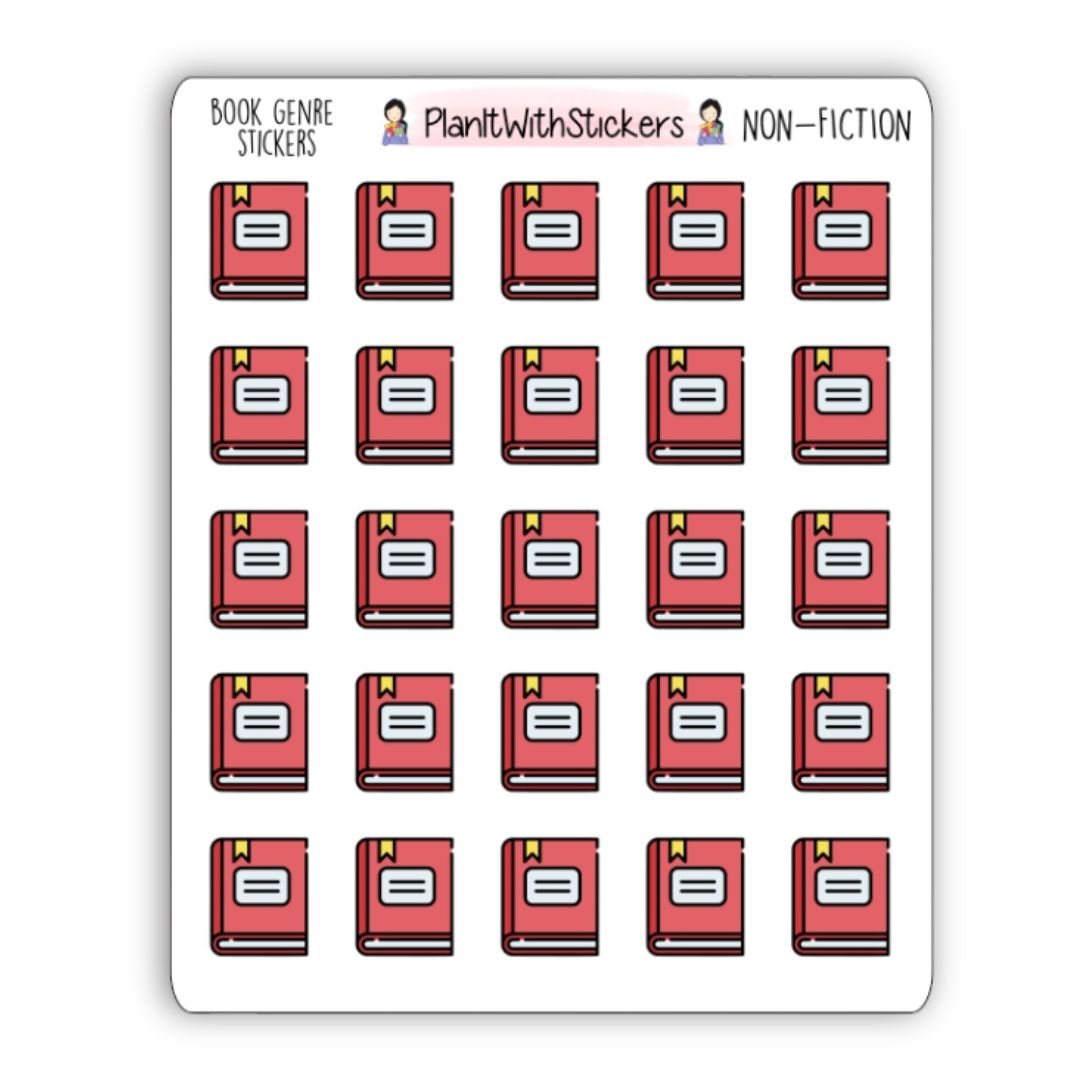 Non-Fiction Book Genre Icon Sticker