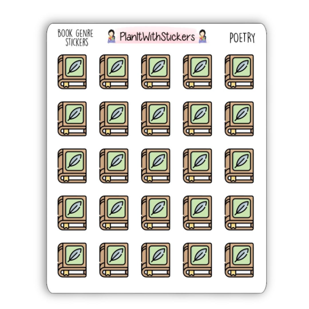 Poetry Book Genre Icon Sticker