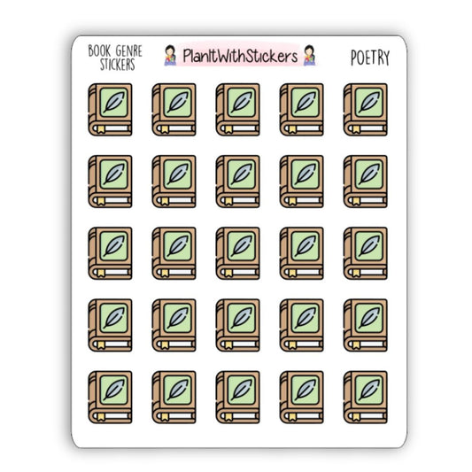 Poetry Book Genre Icon Sticker