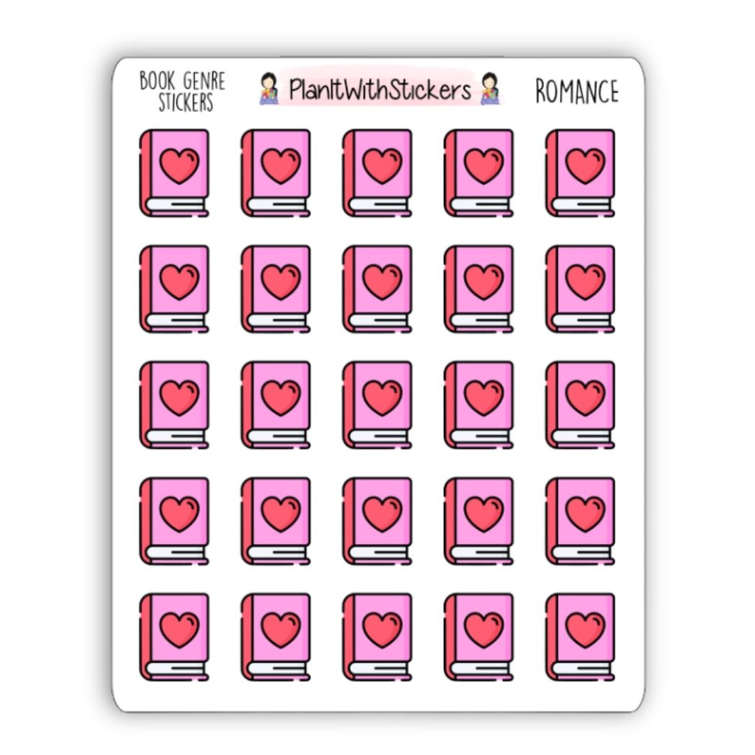 Romance Book Genre Icon Sticker