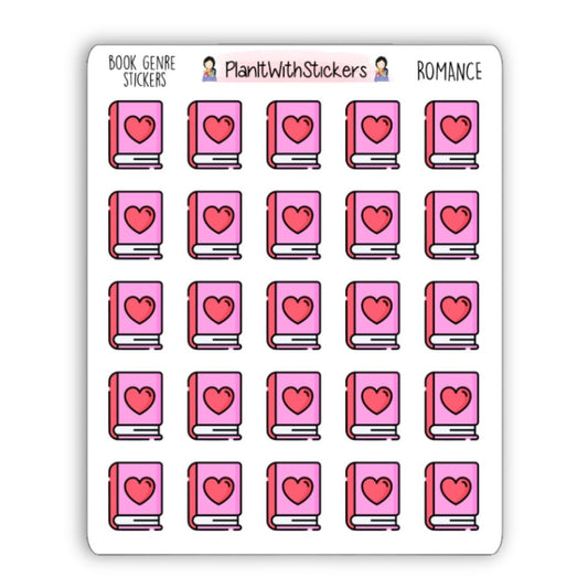 Romance Book Genre Icon Sticker