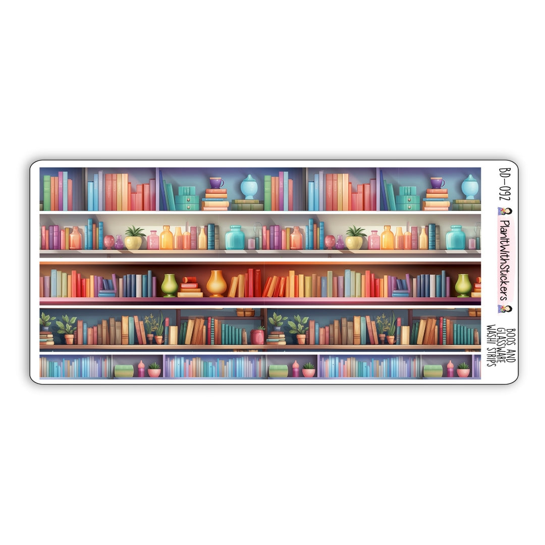 Books & Glassware Bookshelf Long Washi Strips