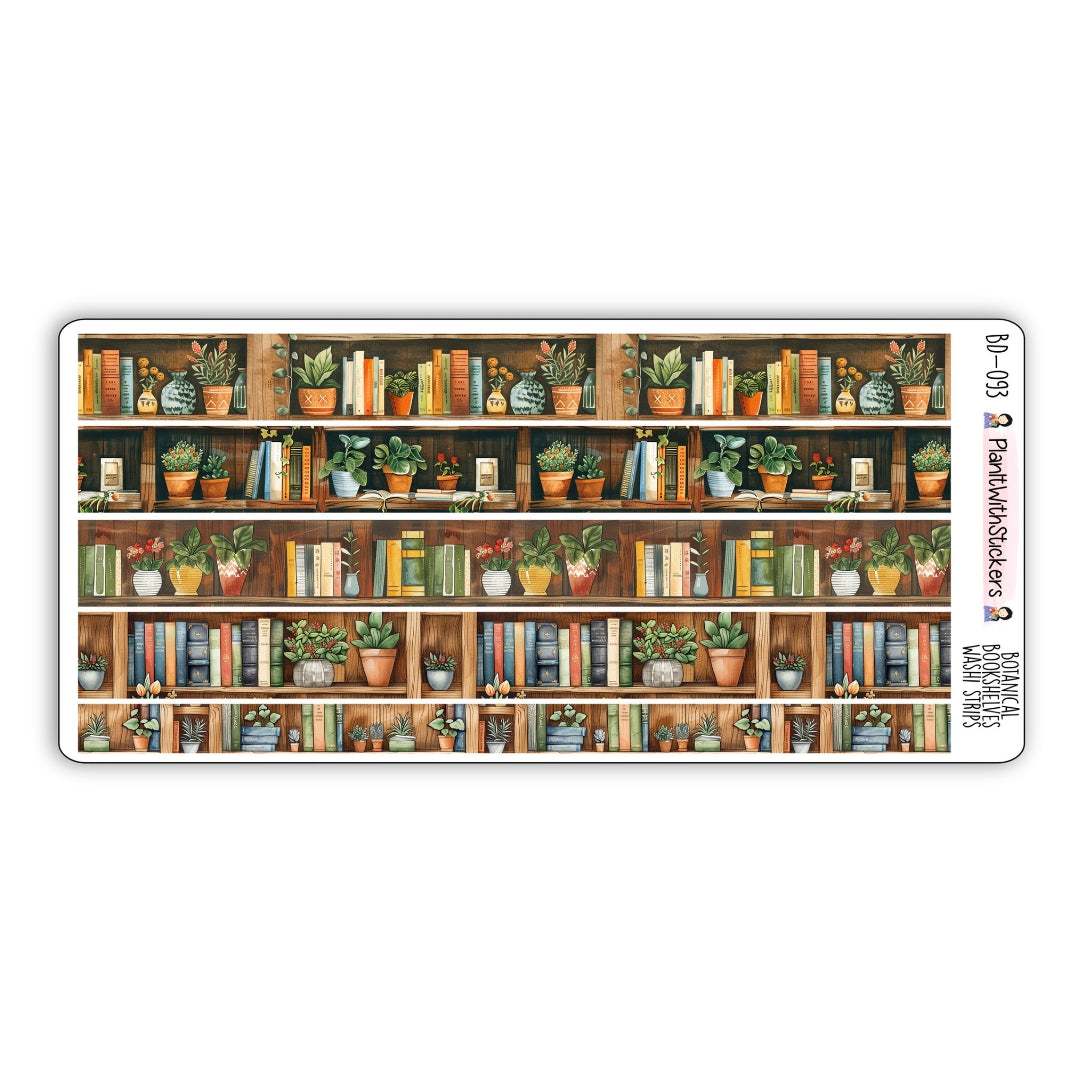 Botanical Bookshelves Long Washi Strips