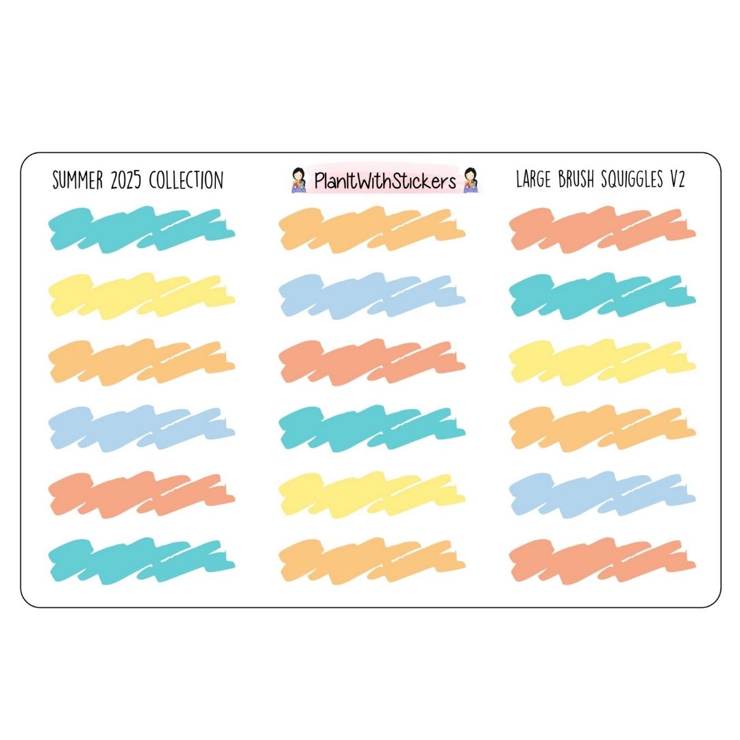 Large Brush Squiggles V2 - Summer 2025 Colours