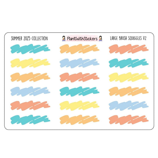 Large Brush Squiggles V2 - Summer 2025 Colours