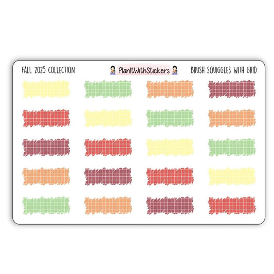 Brush Squiggles with Grid - Fall 2024 Colours