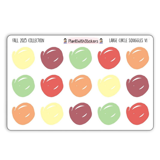 Large Circle Squiggles Stickers – Fall 2025 Collection