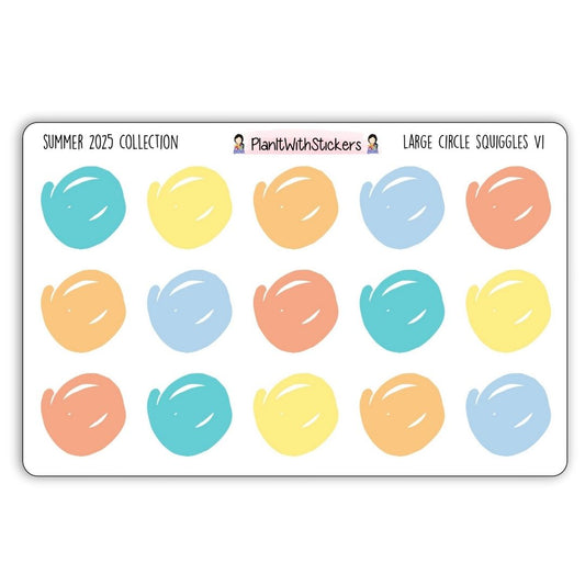 Large Circle Squiggles V1 - Summer 2025 Colours