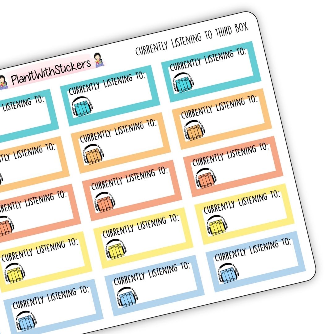 Currently Listening To (Audiobook) Box Stickers – Summer 2025 Collection
