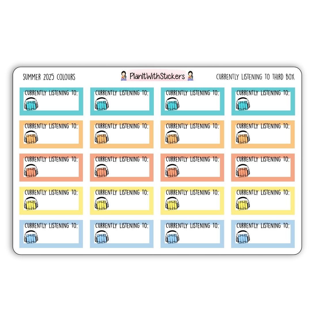 Currently Listening To (Audiobook) Box Stickers – Summer 2025 Collection
