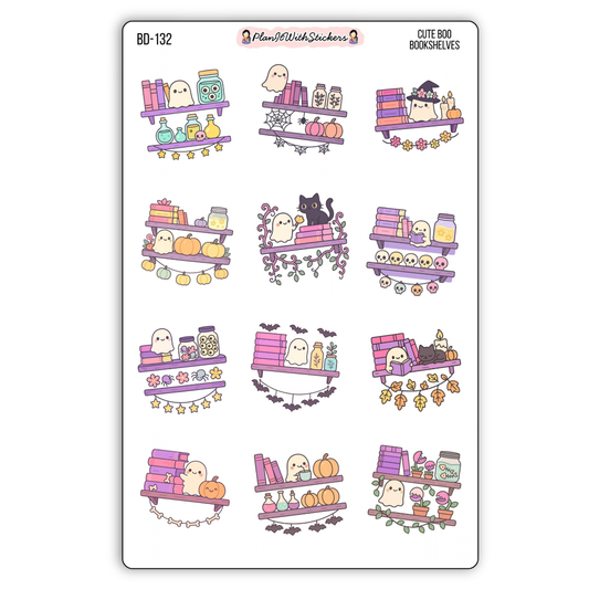 Cute Boo Bookshelves Deco Stickers