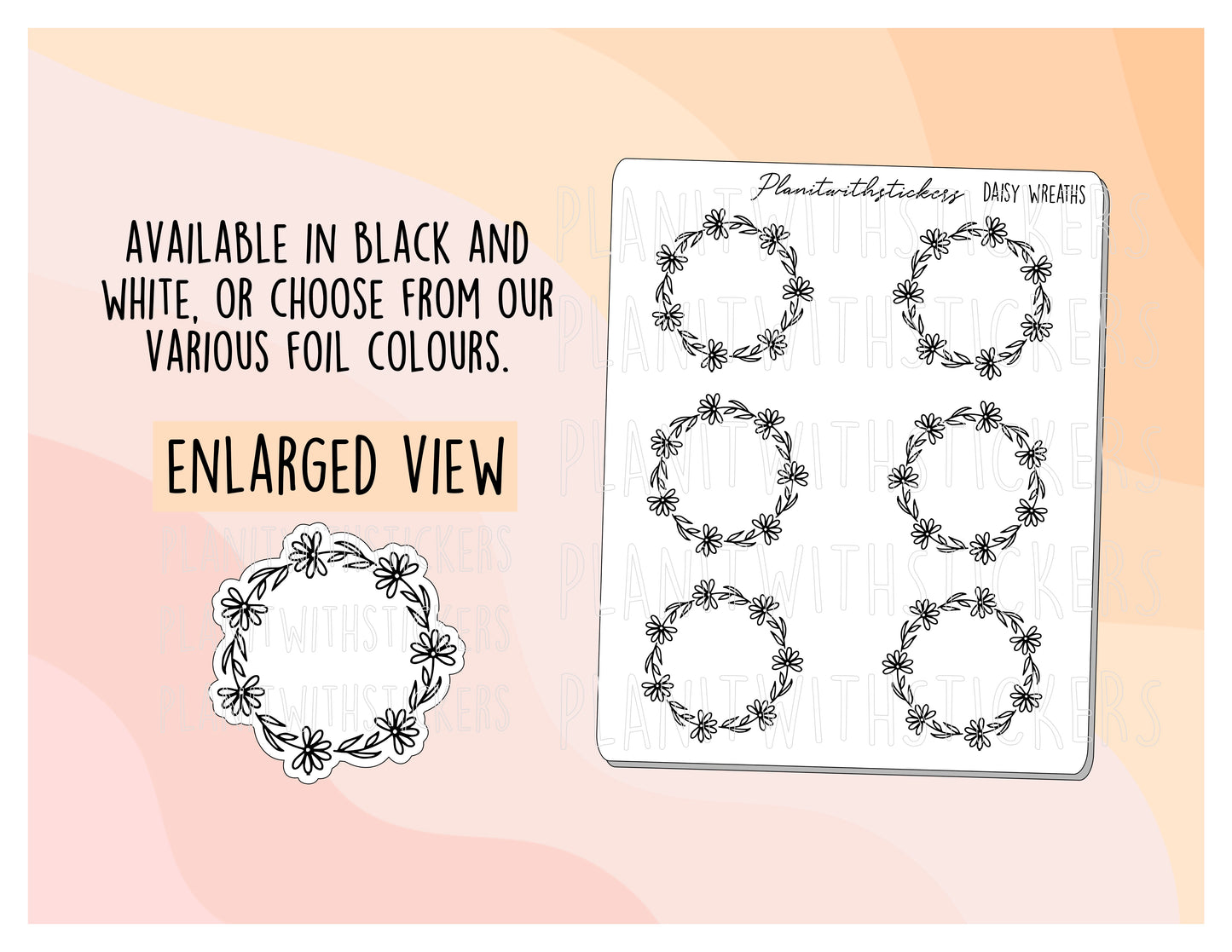 Daisy Wreaths Spring Flowers Floral Deco Stickers