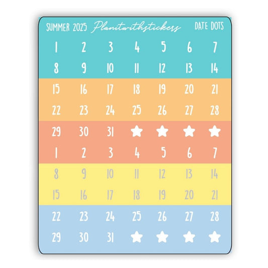 Date Dots - Summer 2025 Colours