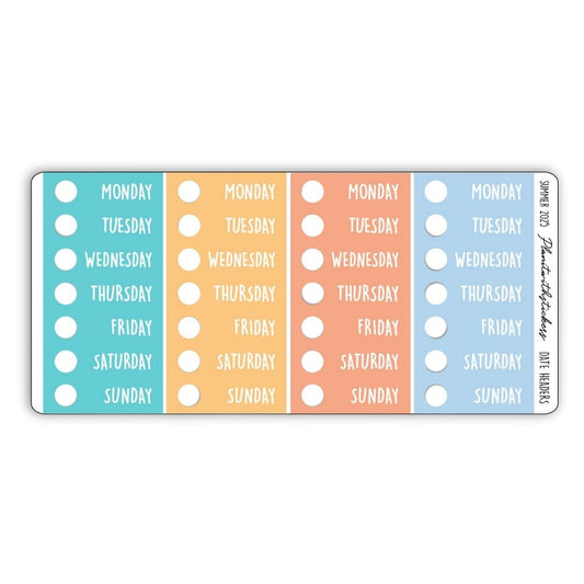 Date Headers - Summer 2025 Colours