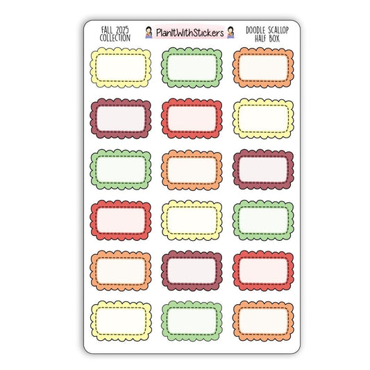Doodle Half Box Planner Stickers – Fall 2025 Collection