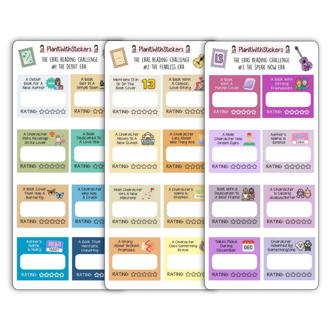 BUNDLE -  The Eras Reading Challenge Book Prompt Stickers